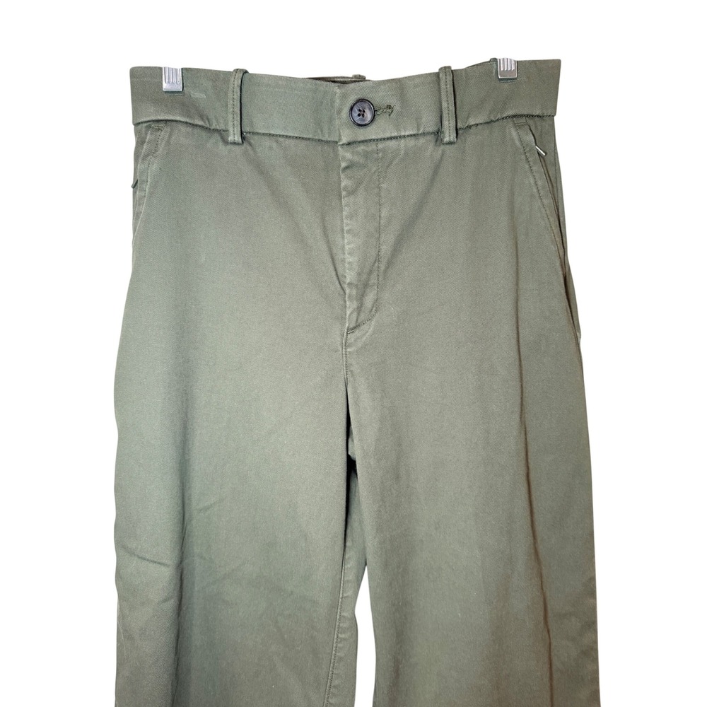 SPANX Stretch Twill Cropped Wide Leg Pant Green Size Medium - Picture 2 of 9
